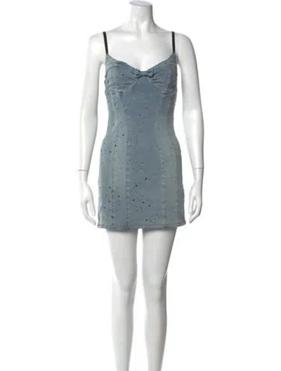 Pre-owned I.am.gia Printed Mini Dress In Blue