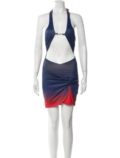 Pre-owned I.am.gia Printed Mini Dress In Blue