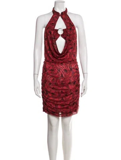 Pre-owned I.am.gia Printed Mini Dress In Red
