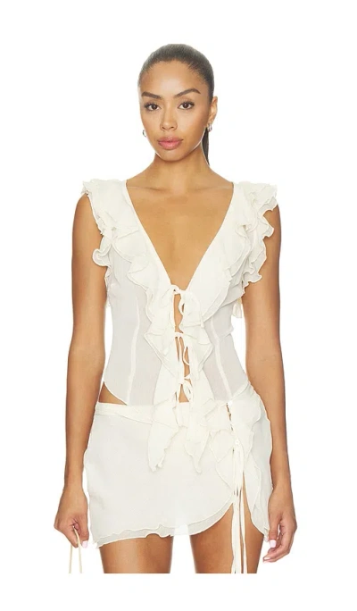 I.am.gia Sapphire Ruffle Top In Cream