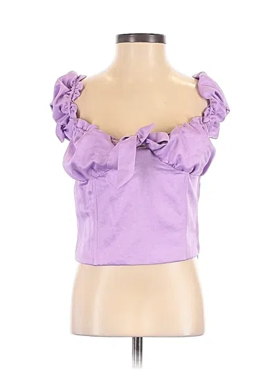 Pre-owned I.am.gia Short Sleeve Top Purple Sweetheart Neckline Tops