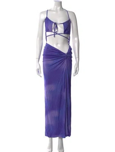 Pre-owned I.am.gia Silk Long Dress In Purple