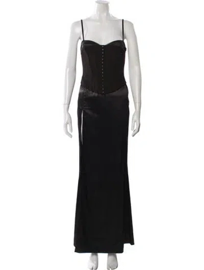 Pre-owned I.am.gia Square Neckline Long Dress In Black