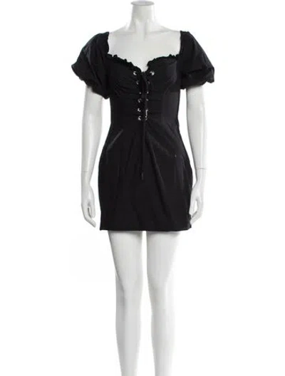 Pre-owned I.am.gia Square Neckline Mini Dress In Black