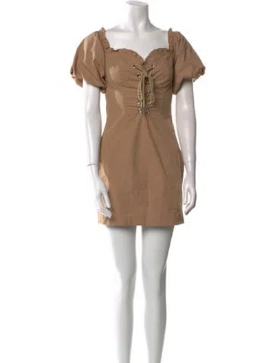 Pre-owned I.am.gia Square Neckline Mini Dress In Neutral