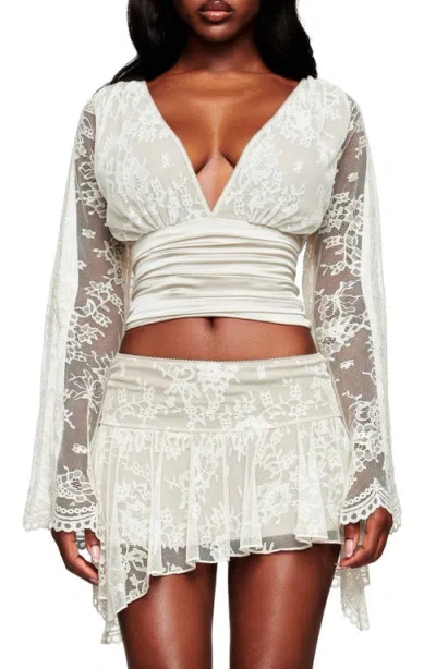 I.am.gia Stevie Lace Crop Top In White