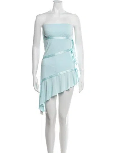 Pre-owned I.am.gia Strapless Mini Dress In Blue