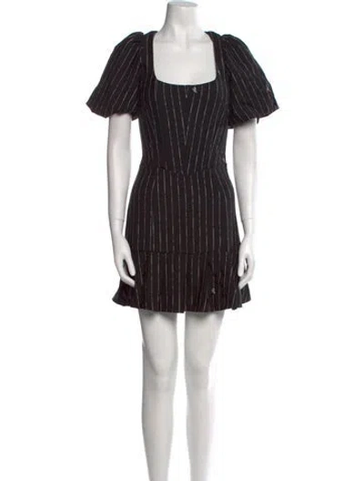 Pre-owned I.am.gia Striped Mini Dress In Black