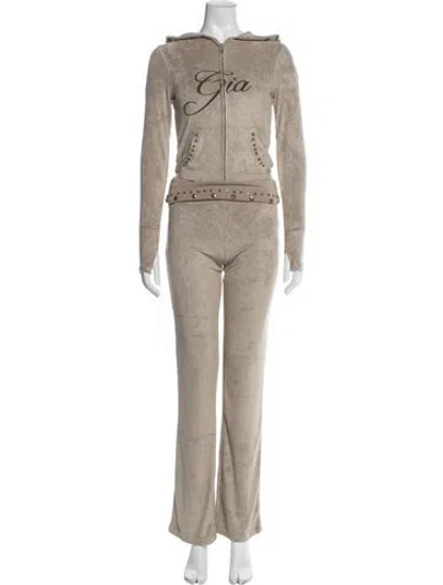 Pre-owned I.am.gia Studded Accents Pant Set W/ Tags In Neutral