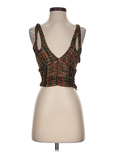 Pre-owned I.am.gia Tank Top Brown Plunge Neckline Tops