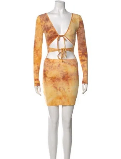 Pre-owned I.am.gia Tie-dye Print Mini Dress In Orange