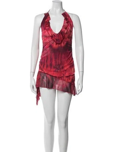 Pre-owned I.am.gia Tie-dye Print Mini Dress In Red