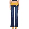 I.am.gia Tommie Mixed Media Flare Leg Jeans In Blue