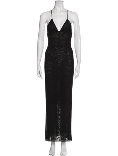 Pre-owned I.am.gia V-neck Long Dress In Black