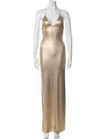 Pre-owned I.am.gia V-neck Long Dress W/ Tags In Neutrals