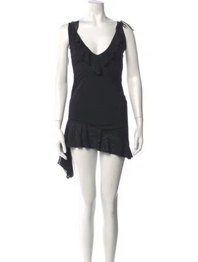 Pre-owned I.am.gia V-neck Mini Dress In Black