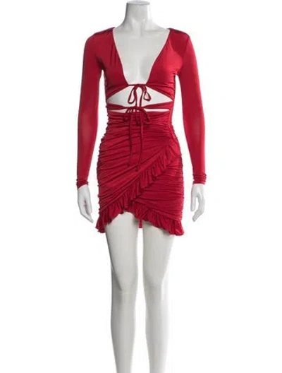 Pre-owned I.am.gia V-neck Mini Dress In Red