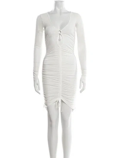 Pre-owned I.am.gia V-neck Mini Dress In White