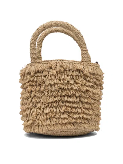 Ibeliev Beige Raffia Handbag