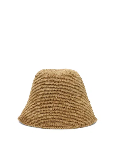 Ibeliev Beige Raffia Hat In Brown