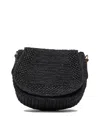 Ibeliev Black Raffia Crossbody Bag