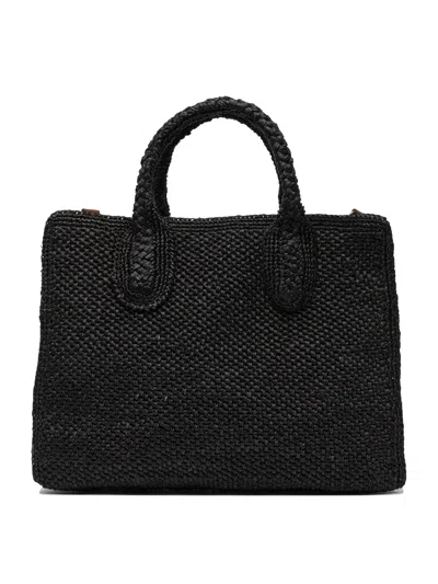Ibeliev Black Raffia Handbag