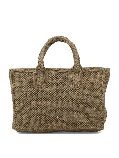 Ibeliev Brown Raffia Leather Handbag