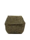 Ibeliev Green Raffia Handbag In Pattern