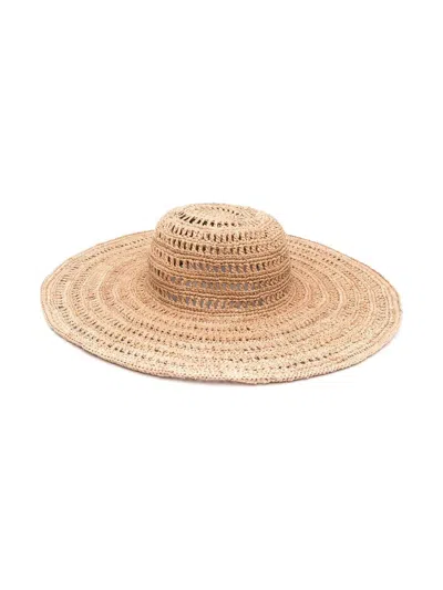 Ibeliev Large Drilled Hat In Brown