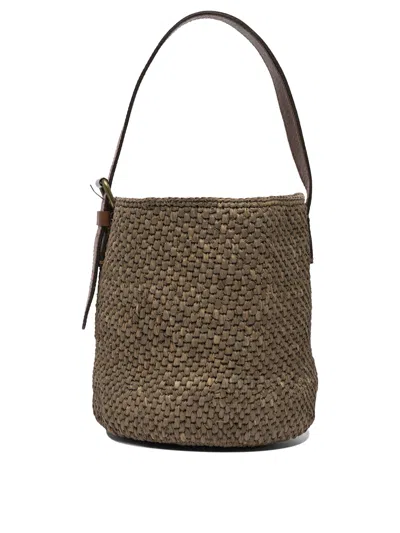 Ibeliev Raffia Brown Handbag