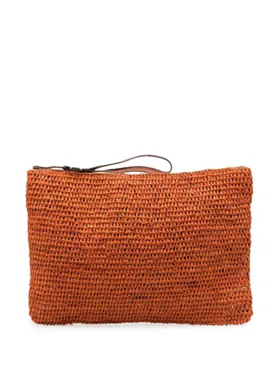 Ibeliv Ampy Woven-raffia Makeup Bag In Yellow