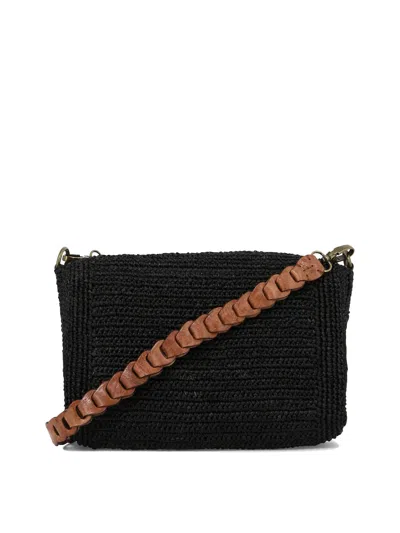 Ibeliv Asa Raffia Shoulder Bag In Black