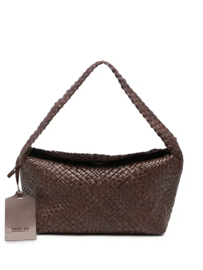 Ibeliv Aura Woven-leather Tote Bag In Brown