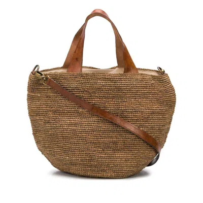 Ibeliv Woven Basket Tote In Brown