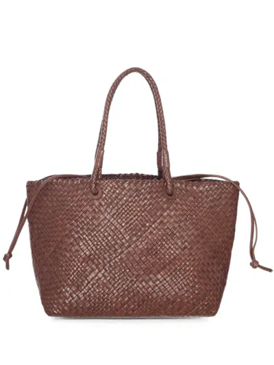 Ibeliv Bazika Woven Leather Tote Bag In Brown