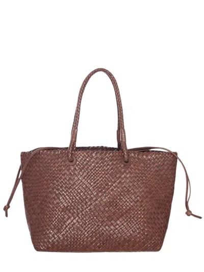 Ibeliv Bazika Woven Leather Tote Bag In Brown