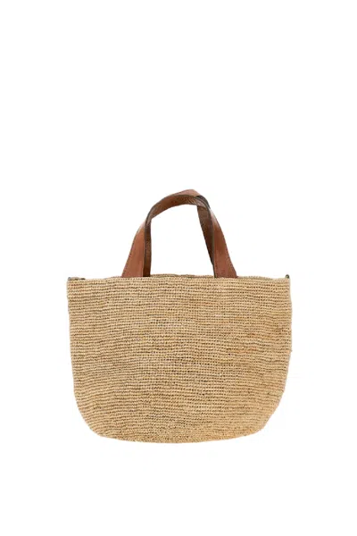 Ibeliv Beige Mirozy Raffia Bag In Multi