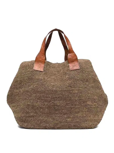 Ibeliv Ribbed Tote Bag In Brown