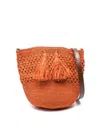 Ibeliv Haingo Raffia Bucket Bag In Orange