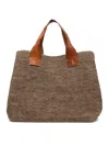 Ibeliv Rio Interwoven Raffia Tote Bag In Brown