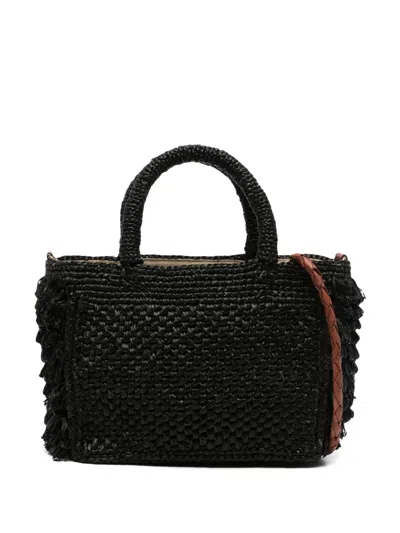 Ibeliv Cocktail Raffia Tote Bag In Black
