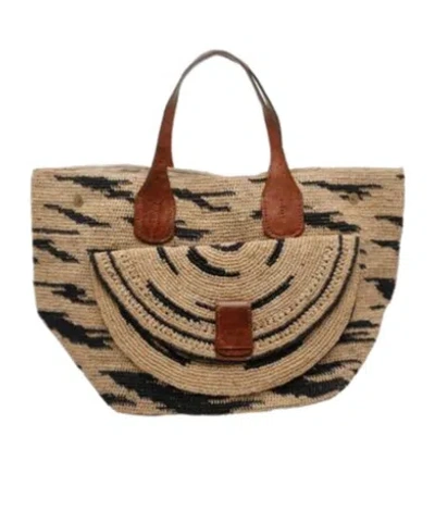 Ibeliv Laza Ii External-pocket Tote Bag In Brown