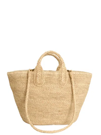 Ibeliv Eco-friendly Raphia Tote Bag - Perfect For Everyday Use In Ecru