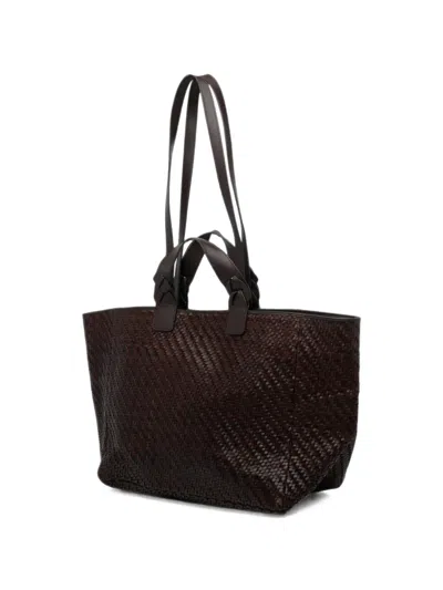 Ibeliv Elmio Woven Leather Tote Bag In Brown