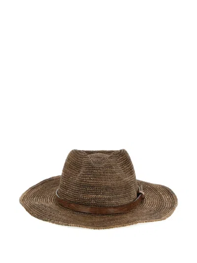 Ibeliv Ento Wide-brimmed Raffia Hat In Brown