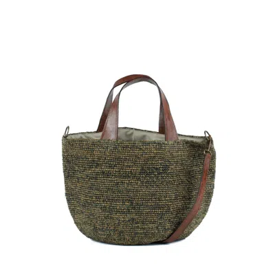 Ibeliv Green Raffia Mirozy Bag