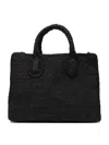 Ibeliv Rectangular Crossbody Handbag In Woven Raffia In Black