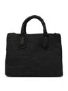 Ibeliv Rectangular Crossbody Handbag In Woven Raffia In Black