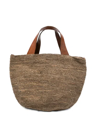 Ibeliv Handles Raffia Tote Bag In Brown