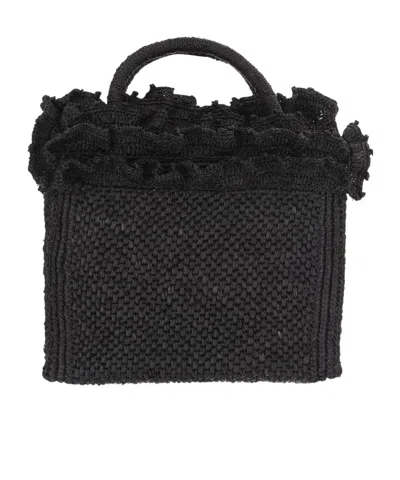 Ibeliv Laguna Ruffled Mini Tote Bag In Black